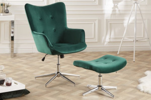 TABURET/SUPORT PICIOARE LOUNGER CATIFEA VERDE SMARALD 39514 DESIGN MODERN - Img 4