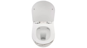 VAS DE TOALETA SUSPENDAT REA CARLOS SLIM MINI LAVA MAT, EFECT DE MARMURA ALBA MATA, DIN CERAMICA, CALITATE SUPERIOARA - Img 2