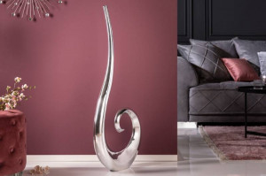 VAS DECORATIV, WAVE 106CM, METAL ARGINTIU, COD 8842, DESIGN MODERN - Img 2