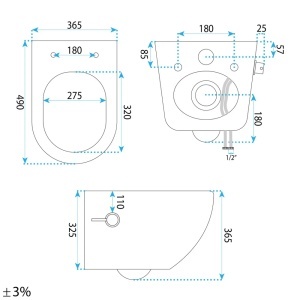 VAS WC SUSPENDABIL, CU FUNCTIE DE BIDEU, REA CARLO LUX RIMLESS, ALB, CALITATE SUPERIOARA - Img 10