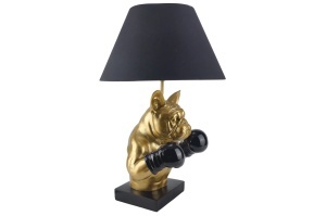 VEIOZA, BULLDOG 55CM, REALIZAT DIN POLIRASINA SI BUMBAC, CULOARE NEGRU/AURIU, ARTIM GROUP SELECTION - Img 4