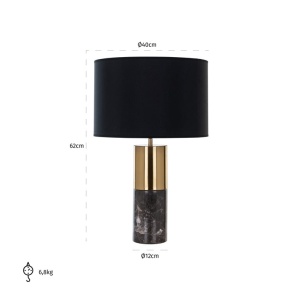 VEIOZA NYO NEGRU/AURIU, LB-0111, CONFECTIONATA DIN METAL SI MARMURA, STIL MODERN - Img 2
