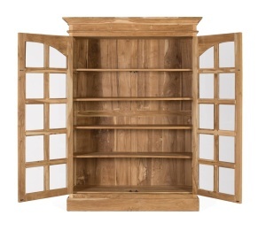 VITRINA DEOSEBITA, 180CM, LEMN MASIV DE TEC, CULOARE NATUR, ARTIM GROUP SELECTION - Img 3