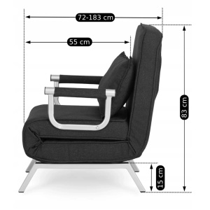 10X FOTOLIU RABATABIL, ARTIM MEBLE, CULOARE NEAGRA, DIN TEXTIL SI METAL, STIL MODERN - Img 4