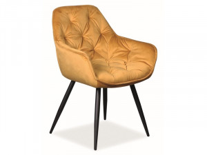 4 BUC IN STOC!!!! SCAUN DINING CHERRY, CURRY BLUVEL 68/NEGRU MAT, TAPITERIE DIN CATIFEA SI PICIOARE DIN METAL, STIL MODERN