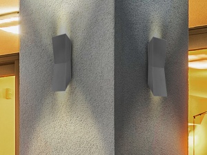 APLICA EXTERIOR KEOPS, 24 CM, GRI INCHIS/OPAL, DIN ALUMINIU SI STICLA, STIL MODERN - Img 4