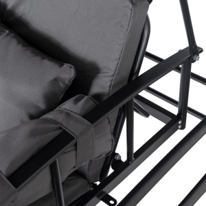 BALANSOAR DE GRADINA, ARTIM MEBLE, REALIZAT DIN TEXTIL IMPERMEABIL SI METAL, CULOARE NEAGRA/GRI, STIL MODERN - Img 5