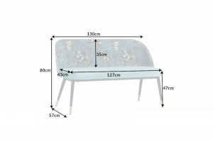 BANCA BOUTIQUE, DIN CATIFEA SI METAL 130CM, TURCOAZ, COD 41706 - Img 6