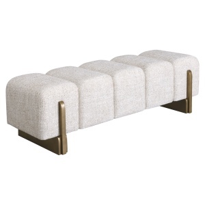 BANCUTA , DIN METAL SI TEXTIL, CULOARE CREM, RICHMOND INTERIORS