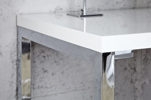 BIROU 120X60, ALB, WHITE DESK, DESIGN MODERN - Img 6