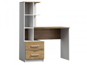 BIROU B-010, ALB MAT/STEJAR WOTAN, DIN PLACI LAMINATE, STIL MODERN, SIGNAL