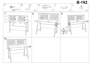 BIROU DIN MDF SI METAL EXTREM DE PRACTIC, CONFORTABIL NEGRU B-192, STIL MODERN, SIGNAL - Img 2