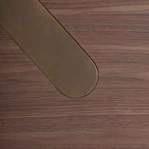 BIROU EXCLUSIVIST LAUSANA 182CM, DIN FURNIR DE NUC, MDF SI METAL CULOARE CUPRU, STIL ART DECO, VICAL HOME - Img 7