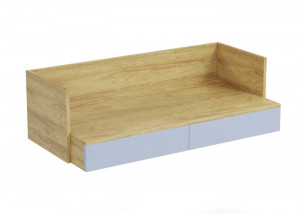 BIROU MODULAR MOBIUS 2S, ALBASTRU/NATUR, 110 CM, DIN PAL MELAMINAT, STIL MODERN