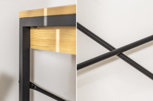 BIROU PE COLT, STUDIO, DIN METAL SI MDF, CULOAREA STEJARULUI - Img 8