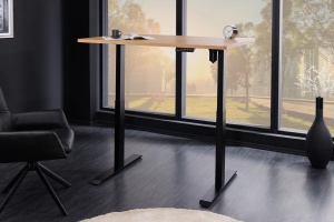 BIROU REGLABIL PE INALTIME, OFFICE 120CM, BLAT MDF DE STEJAR SI PICIOARE METAL, ARTIM GROUP SELECTION - Img 5