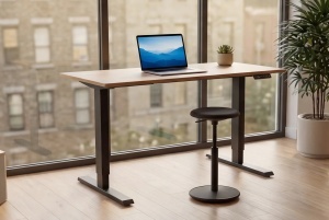 BIROU REGLABIL PE INALTIME, PROFESIONAL, 140CM, DIN LEMN DE STEJAR SI METAL, INVICTA INTERIOR - Img 3