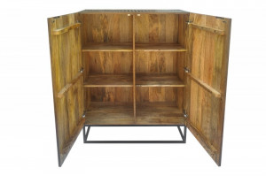 BUFET 120CM, ILLUSION, DIN LEMN DE MANGO SI CADRU DE METAL, COD 40052, DESIGN RETRO - Img 2