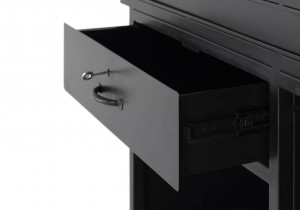BUFET 173CM, CULOARE NEGRU/NATUR, DIN LEMN DE MANGO SI METAL, GINER Y COLOMER - Img 5