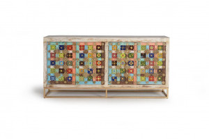 BUFET 180CM, DIN LEMN MASIV DE MANGO SI METAL, MULTICOLOR, GINER Y COLOMER - Img 2