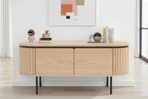 BUFET, ATELIER 120CM, FURNIR DE STEJAR SI PICIOARE DIN METAL, CULOARE NATUR, ARTIM GROUP SELECTION - Img 5