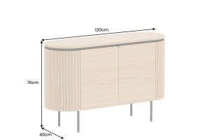 BUFET, ATELIER 120CM, FURNIR DIN LEMN DE STEJAR SI PICIOARE DIN METAL, CULOARE NATUR, ARTIM GROUP SELECTION - Img 5