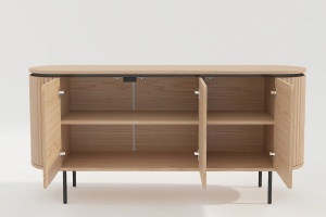 BUFET, ATELIER 160CM, FURNIR DE STEJAR SI PICIOARE DIN METAL, CULOARE NATUR, ARTIM GROUP SELECTION - Img 3