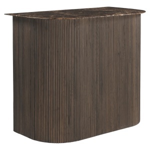 BUFET BAR LIVING CASTELLO 130cm, REALIZAT DIN LEMN DE STEJAR SI MARMURA, CULOARE MARO, STIL MODERN - Img 3