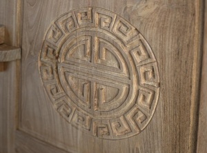 BUFET DEOSEBIT, 110CM, LEMN MASIV DE TEC, CULOARE NATUR, FINISAJ RUSTIC, ARTIM GROUP SELECTION - Img 6