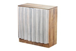 BUFET DEOSEBIT, ZALVERO 75CM, REALIZATA DIN LEMN DE MANGO SI METAL, ALUMINIU, CULOARE NATUR/ALUMINIU, INVICTA INTERIOR - Img 3