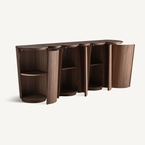 BUFET GIFHORN 242CM, DIN FURNIR DIN LEMN DE NUC SI MDF, DESIGN CONTEMPORAN, VICAL HOME - Img 3