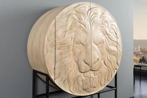 BUFET LIVING 140CM, LION 3D, DIN LEMN MASIV DE MANGO SI METAL AURIU, ARTIM GROUP SELECTION - Img 3