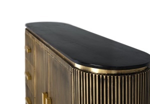 BUFET LIVING, 150CM, LEMN MASIV DE MANGO, CULOARE BRONZ/NEGRU, ARTIM GROUP SELECTION - Img 4