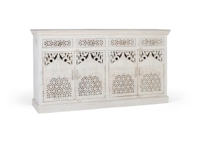 BUFET LIVING 180CM, COD 1684, DIN LEMN DE MANGO, ALB ANTICHIZAT, ARTIM GROUP SELECTION - Img 2