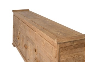 BUFET LIVING, 202CM, LEMN MASIV DE TEC, CULOARE NATUR, NOTE RUSTICE, ARTIM GROUP SELECTION - Img 4