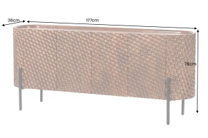 BUFET LIVING, ADLON 180CM, LEMN DE MANGO SI SUPORT METAL, MODEL 3D, CULOARE MARO, ARTIM GROUP SELECTION - Img 8