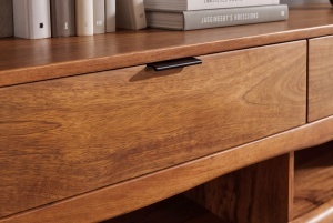 BUFET LIVING GRAND MANGO 180CM, REALIZAT DIN LEMN DE MANGO, LED CU TELECOMANDA, CULOARE NATUR/MARO - Img 4