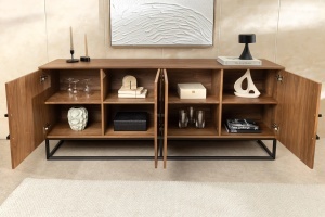 BUFET LIVING, GRANDEZZA 180CM, PRODUS DIN FURNIR LEMN, ASPECT NUC, ARTIM GROUP SELECTION - Img 4