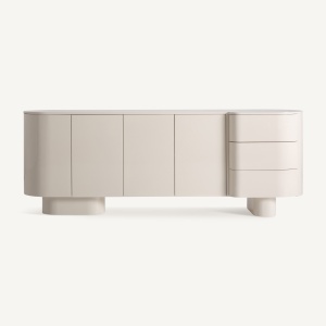 BUFET LIVING HATON 220CM, DIN LEMN, FINISAJ BEJ, STIL ART DECO, VICAL HOME
