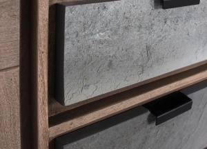 BUFET LIVING HIBISCUS 160CM, DIN LEMN DE SALCAM SI METAL, CULOARE NATUR/GRI, ARTIM GROUP SELECTION - Img 7