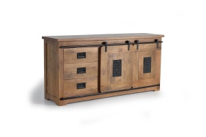 BUFET LIVING JUPITER 165CM, DIN LEMN DE MANGO SI METAL, CULOARE NATUR/NEGRU, ARTIM GROUP SELECTION