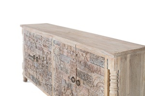 BUFET LIVING ORIGEN 180CM, DIN LEMN DE STEJAR, CULOARE NATUR/GRI ANTICHIZAT, STIL MODERN, ARTIM GROUP SELECTION - Img 4