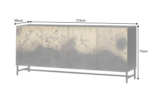 BUFET LIVING, OXID 180CM, REALIZAT DIN LEMN DE MANGO SI METAL, CULOARE NEGRU/AURIU, ARTIM GROUP SELECTION - Img 2