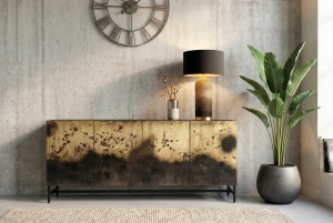 BUFET LIVING, OXID 180CM, REALIZAT DIN LEMN DE MANGO SI METAL, CULOARE NEGRU/AURIU, ARTIM GROUP SELECTION - Img 12