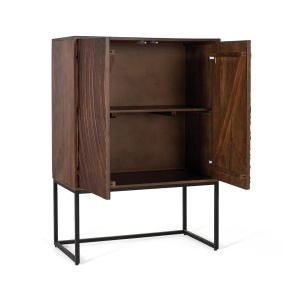 BUFET LIVING SUNSET 85CM, DIN LEMN DE MANGO SI METAL, CULOARE NUC INCHIS, STIL MODERN, ARTIM GROUP SELECTION - Img 3