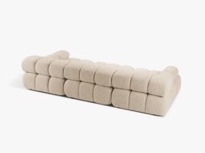 CAANAPEA BELLIS, CU 3 LOCURI, BEJ DESCHIS, CU TAPITERIE DIN TEXTIL BOUCLE ROLF, MICADONI - Img 3