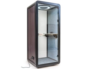 CABINA ACUSTICA GPS, PENTRU O SINGURA PERSOANA, CU IZOLARE FONICA, CONFECTIONATA DIN ALUMINIU, STICLA, PANOU FONOABSORBANT ECO SI BUMBAC FONOABSORBANT ECO - Img 2