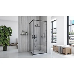 CABINA DE DUS CITY 90X90, NEAGRA, CU CADITA SAVOY NEAGRA, CALITATE SUPERIOARA - Img 3