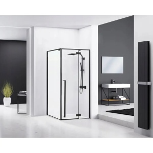 CABINA DE DUS FARGO 100X80, NEGRU MAT, FARA CADITA, CALITATE SUPERIOARA - Img 2