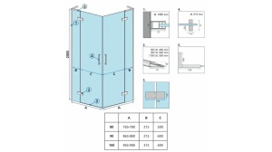 CABINA DE DUS REA HUGO DOUBLE, 80x90CM, AURIU PERIAT, DIN STICLA, CALITATE SUPERIOARA - Img 8